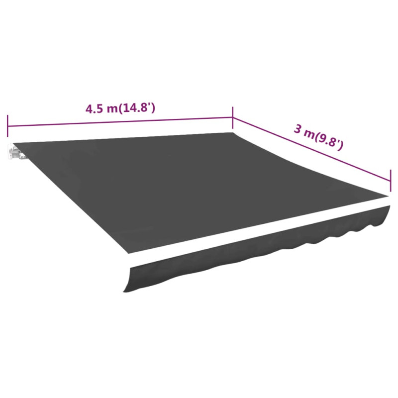 Produktbild för Markisduk antracit 450x300 cm