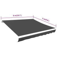 Produktbild för Markisduk antracit 600x300 cm