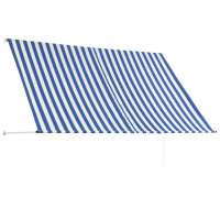 Produktbild för Markis 250x150 cm blå och vit