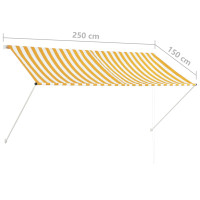 Produktbild för Markis 250x150 cm gul och vit