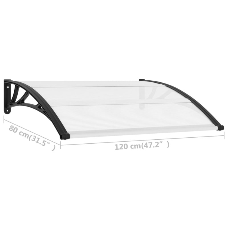 Produktbild för Entrétak svart och transparent 120x75 cm PC