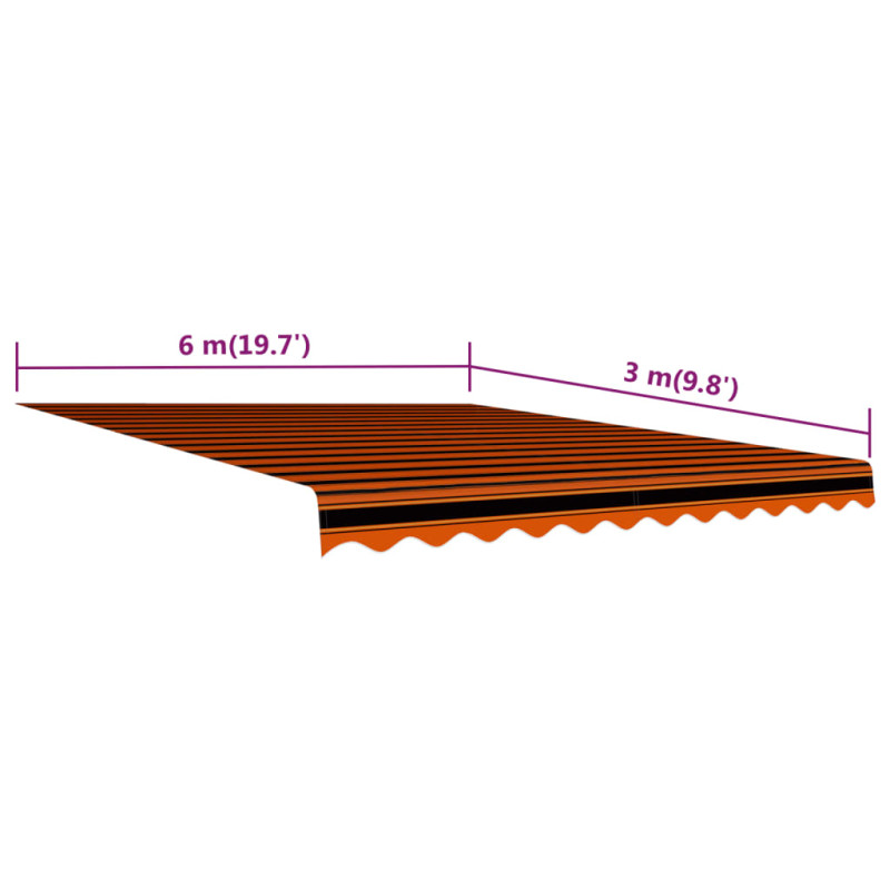 Produktbild för Markisduk orange och brun 600x300 cm