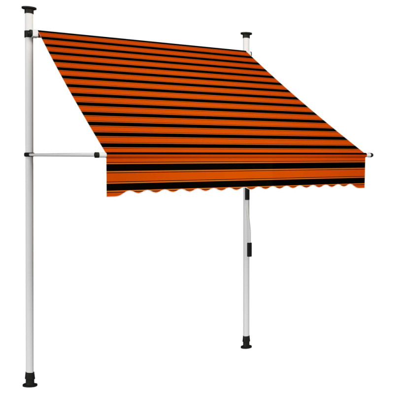 Produktbild för Markis manuellt infällbar 150 cm orange och brun