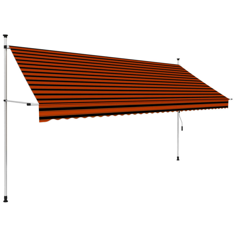 Produktbild för Markis manuellt infällbar 350 cm orange och brun