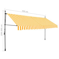 Produktbild för Markis manuellt infällbar med LED 350 cm vit och orange