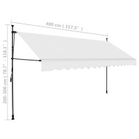 Produktbild för Markis manuellt infällbar med LED 400 cm gräddvit