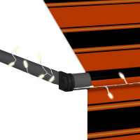 Produktbild för Markis manuellt infällbar med LED 350 cm orange och brun