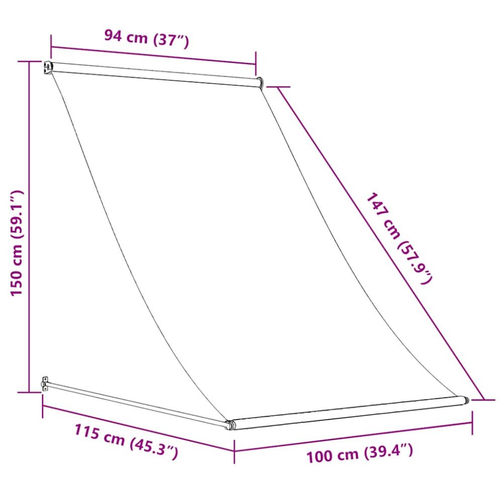 Produktbild för Markis 100x150 cm gräddvit