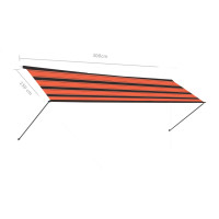 Produktbild för Markis med LED 300x150 cm orange och brun