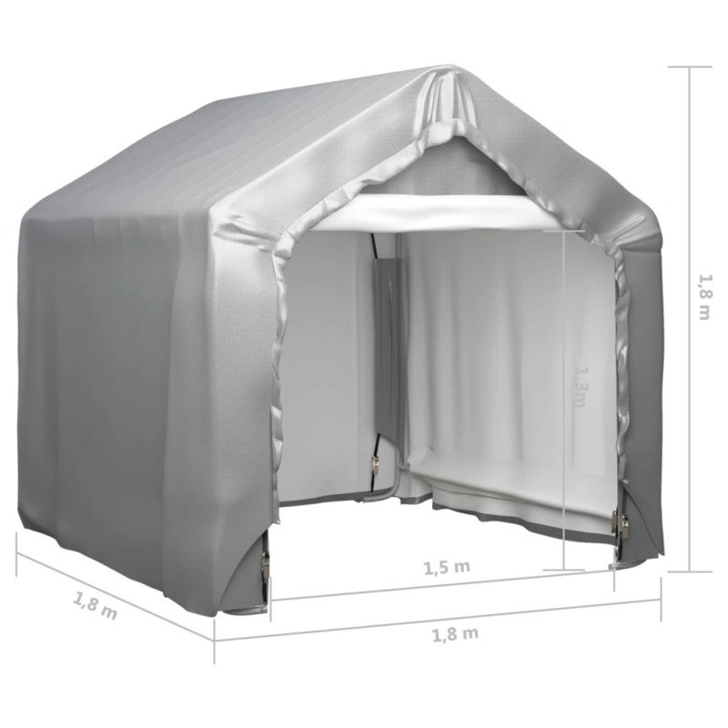 Produktbild för Förvaringstält grå 180x180 cm galvaniserat stål
