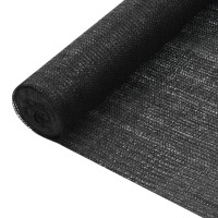 Produktbild för Insynsskyddsnät svart 1,5x10 m HDPE 75 g/m²