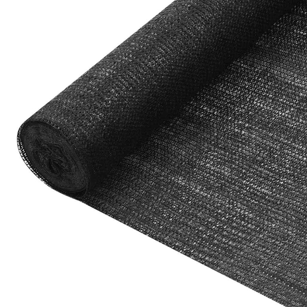 Produktbild för Insynsskyddsnät svart 3,6x50 m HDPE 75 g/m²