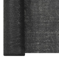 Produktbild för Insynsskyddsnät svart 1,5x10 m HDPE 195 g/m²