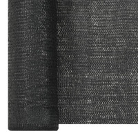 Produktbild för Insynsskyddsnät svart 1,5x25 m HDPE 195 g/m²