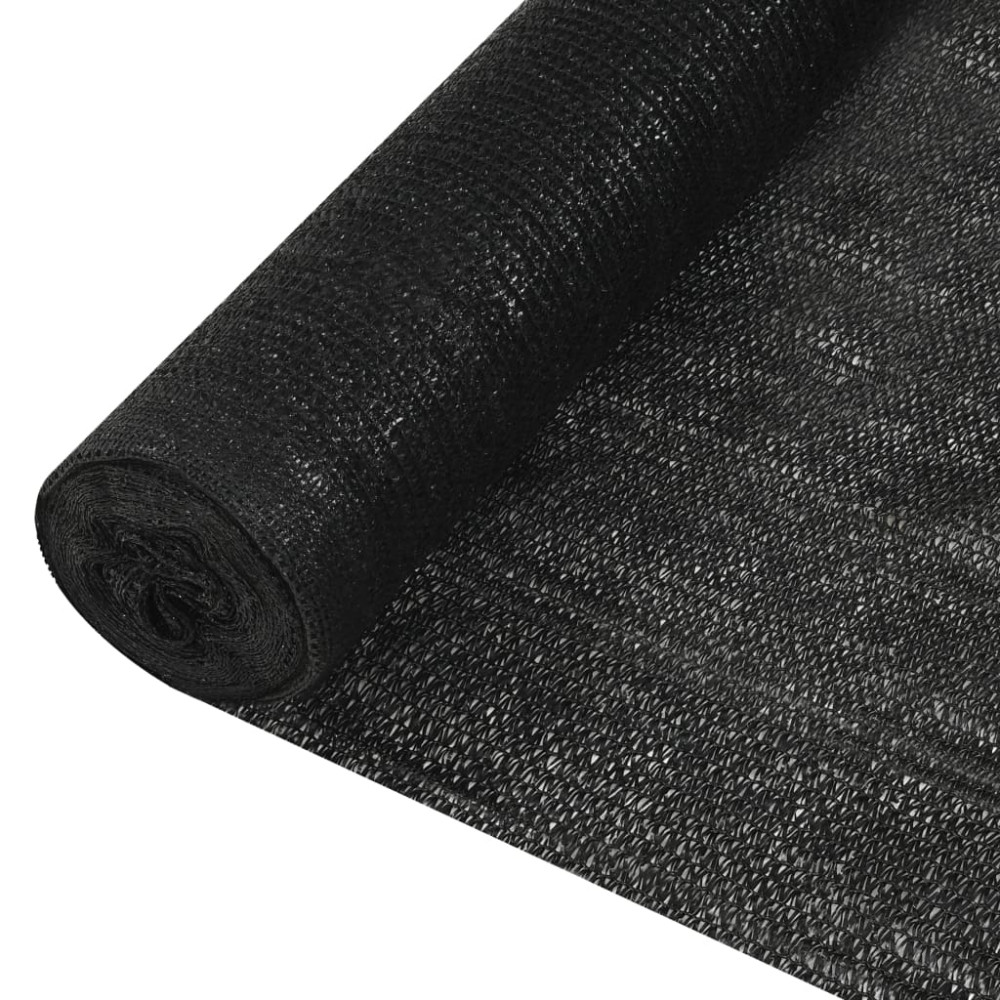 Produktbild för Insynsskyddsnät svart 1,5x50 m HDPE 195 g/m²