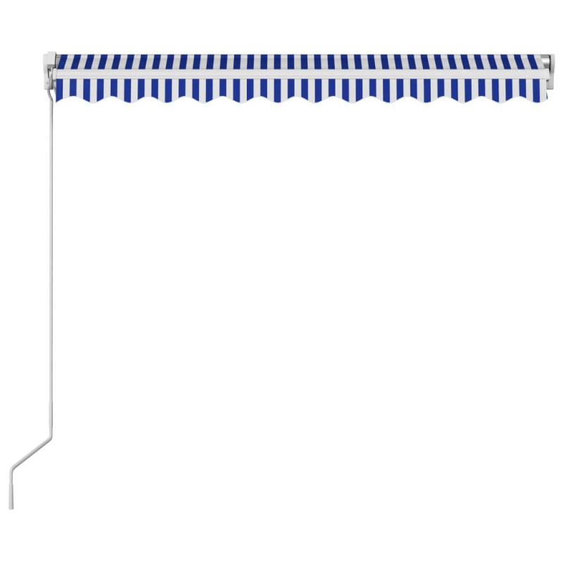 Produktbild för Markis manuellt infällbar 300x250 cm blå och vit
