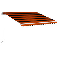 Produktbild för Markis automatiskt infällbar 400x300 cm orange och brun