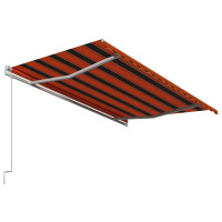 Produktbild för Markis automatiskt infällbar 400x300 cm orange och brun