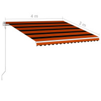 Produktbild för Markis automatiskt infällbar 400x300 cm orange och brun