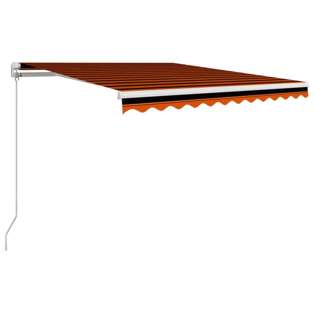 Produktbild för Markis manuellt infällbar 350x250 cm orange och brun