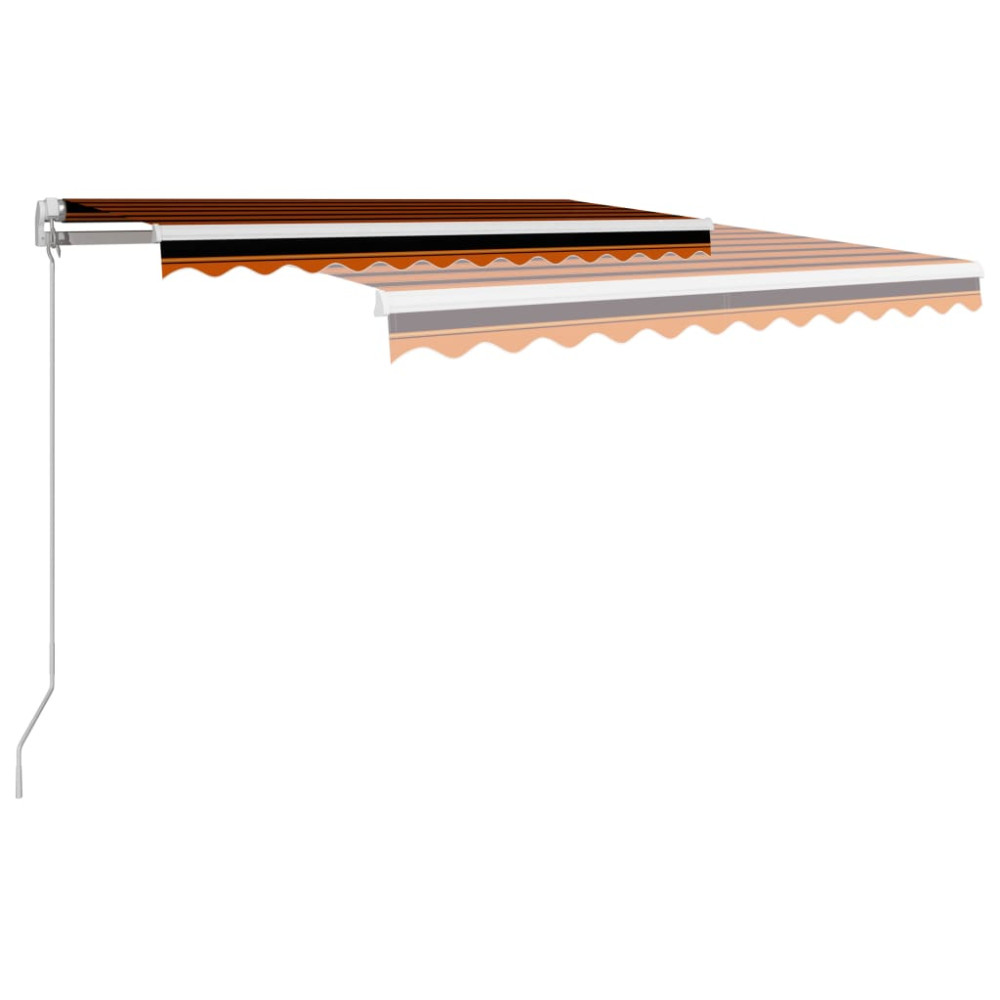 Produktbild för Markis manuellt infällbar 350x250 cm orange och brun