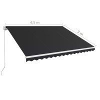 Produktbild för Markis manuellt infällbar 450x300 cm antracit