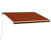 Produktbild för Markis manuellt infällbar 450x300 cm orange och brun