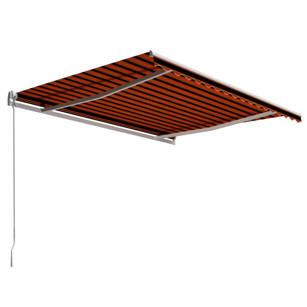 Produktbild för Markis manuellt infällbar 450x300 cm orange och brun
