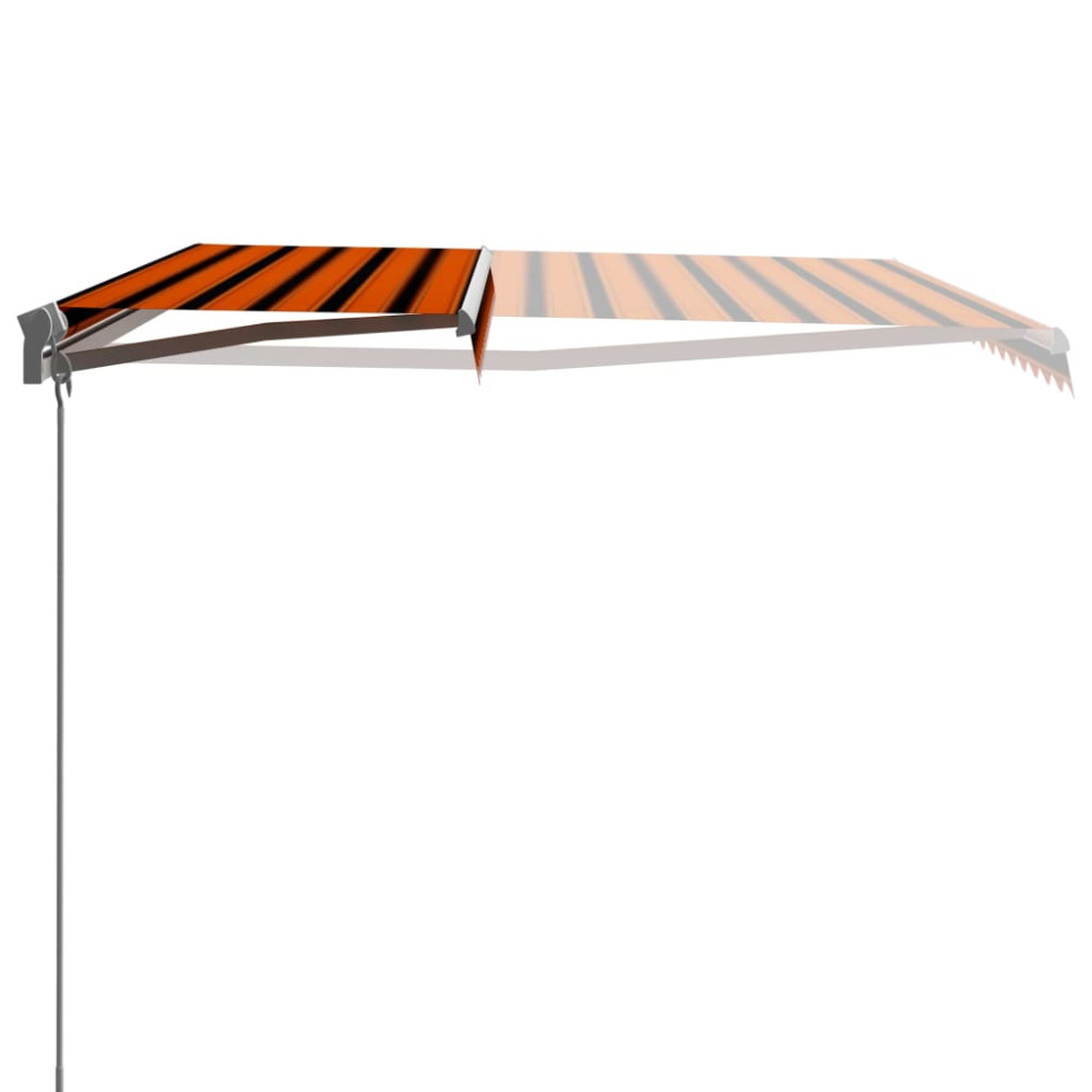 Produktbild för Markis manuellt infällbar 450x300 cm orange och brun