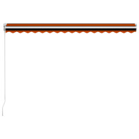 Produktbild för Markis manuellt infällbar 450x300 cm orange och brun
