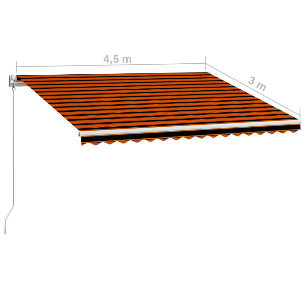 Produktbild för Markis manuellt infällbar 450x300 cm orange och brun