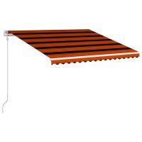 Produktbild för Markis automatiskt infällbar 450x300 cm orange och brun