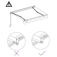 Produktbild för Markis manuellt infällbar 450x300 cm antracit