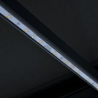 Produktbild för Markis manuellt infällbar med LED 400x300 cm antracit