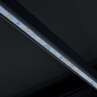 Produktbild för Markis manuellt infällbar med LED 600x300 cm antracit