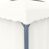Produktbild för Paviljong med draperi 4x3 m gräddvit aluminium