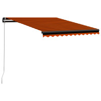 Produktbild för Markis manuellt infällbar 300x250 cm orange och brun