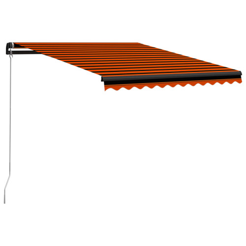 vidaXL Markis manuellt infällbar 350x250 cm orange och brun