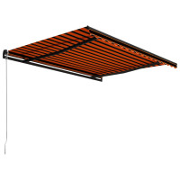 Produktbild för Markis manuellt infällbar 400x300 cm orange och brun