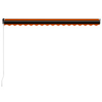 Produktbild för Markis manuellt infällbar 400x300 cm orange och brun