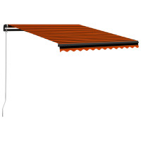 Produktbild för Markis manuellt infällbar med LED 300x250 cm orange och brun