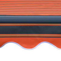 Miniatyr av produktbild för Markis manuellt infällbar med LED 450x300 cm orange och brun