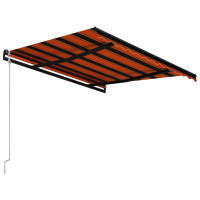 Produktbild för Markis automatiskt infällbar 350x250 cm orange och brun