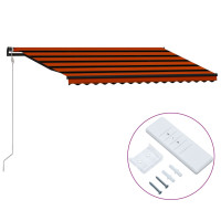 Produktbild för Markis automatiskt infällbar 400x300 cm orange och brun