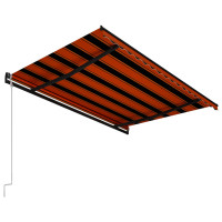 Produktbild för Markis automatiskt infällbar 400x300 cm orange och brun