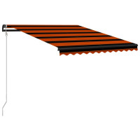 Produktbild för Infällbar markis med vindsensor & LED 300x250 cm orange & brun