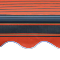 Produktbild för Infällbar markis med vindsensor & LED 350x250 cm orange och brun