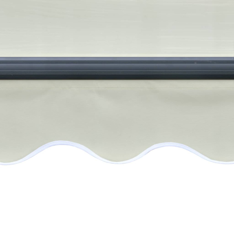 Produktbild för Infällbar markis med vindsensor & LED 600x300 cm gräddvit