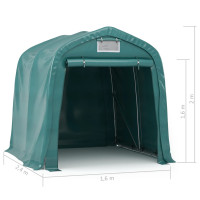 Produktbild för Garagetält PVC 1,6x2,4 m grön