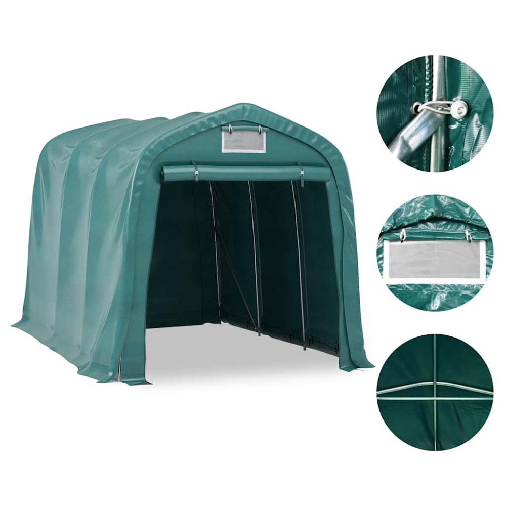 Produktbild för Garagetält PVC 2,4x3,6 m grön
